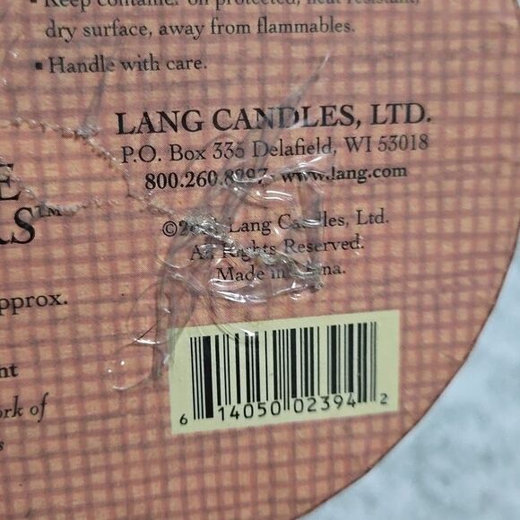 Lang Candle Topper Bakers Delight Sealed NEW Large Lusa Bowers Kitchen Decor - Picture 6 of 8